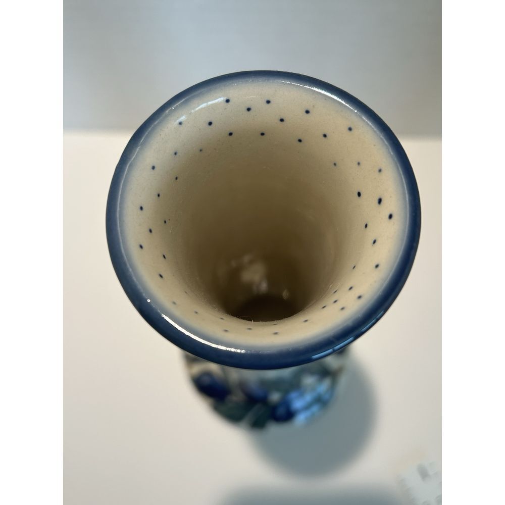 Unikat WR Boleslawiec‎ Hand Made Bus Vase 10.5" Tall, Polish Pottery Olives - Picture 9 of 10
